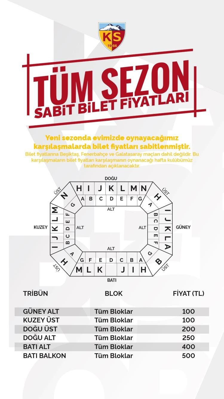 Yeni Sezon Maç Bilet Fiyatları