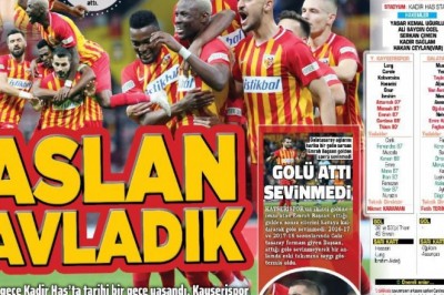 Kayseri yerel basınında günün gazete manşetleri.