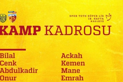 Kayserispor'un Ankaragücü Kamp Kadrosu