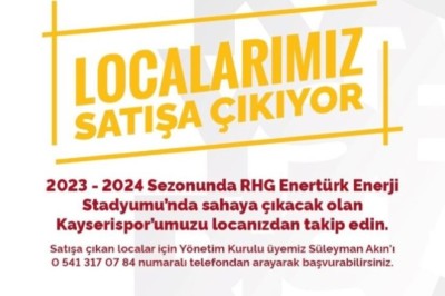 Kayserispor'da 2023-2024 Sezonu için Localar Satışa Çıktı.