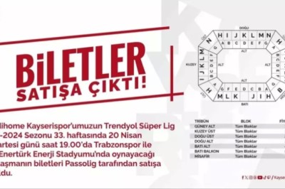 Kayserispor-Trabzonspor  maçı bilet fiyatları belli oldu
